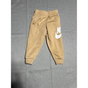 Nike Jogger Pants Kids 4 XS Tan Cream Futura Logo Sweatpants Youth Gym Track